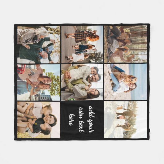 Gepersonaliseerde 8 foto collage fleece deken (Voorkant (Horizontaal))