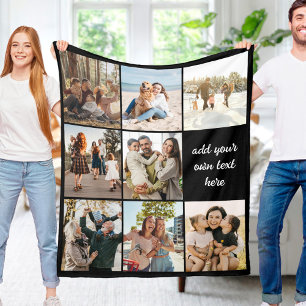 Gepersonaliseerde 8 foto collage fleece deken