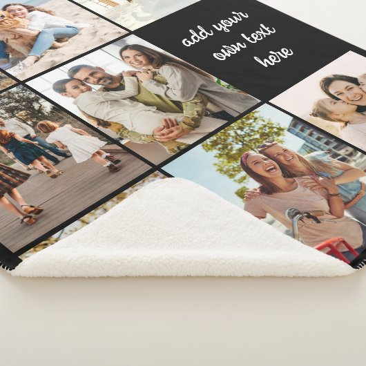 Gepersonaliseerde 8 foto collage Sherpa deken (3/4)