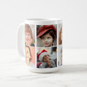 "Gepersonaliseerde 8 Fotogrid Collage Wit Koffiemok (Voorkant links)