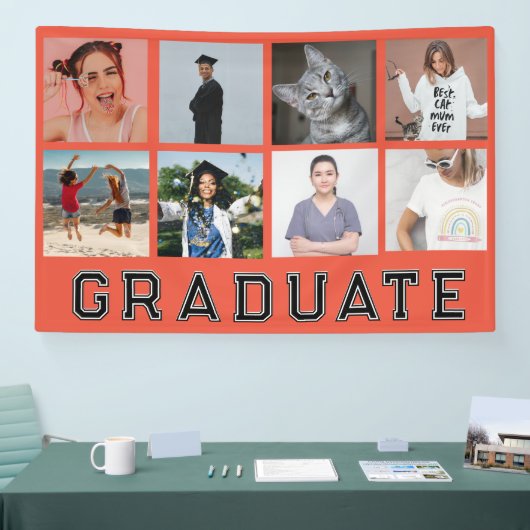 Gepersonaliseerde 8 foto's Afstuderen Afstuderen p Spandoek (Beurs)