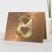 Gepersonaliseerde 8 jaar Bronzen bruiloft Jubileum Kaart (Voorkant)