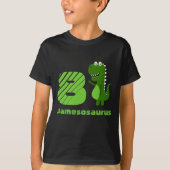 Gepersonaliseerde 8e Verjaardag Dinosaurus T-shirt (Voorkant)