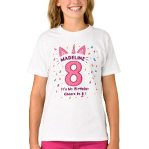 Gepersonaliseerde 8e verjaardag Shirt voor meisjes