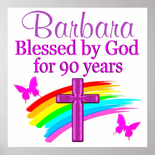 GEPERSONALISEERDE 90E BIRTHDAY PRAYER POSTER (Voorkant)