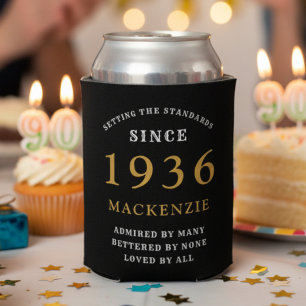 Gepersonaliseerde 90e verjaardag 1931 Black Gold H Blikjeskoeler