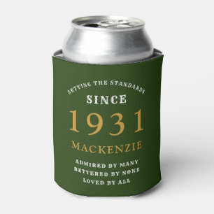 Gepersonaliseerde 90e verjaardag 1931 Green Gold H Blikjeskoeler