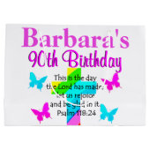 GEPERSONALISEERDE 90E VERJAARDAG CHRISTELIJKE CADE LARGE CADEAUTASJE (Achterkant)