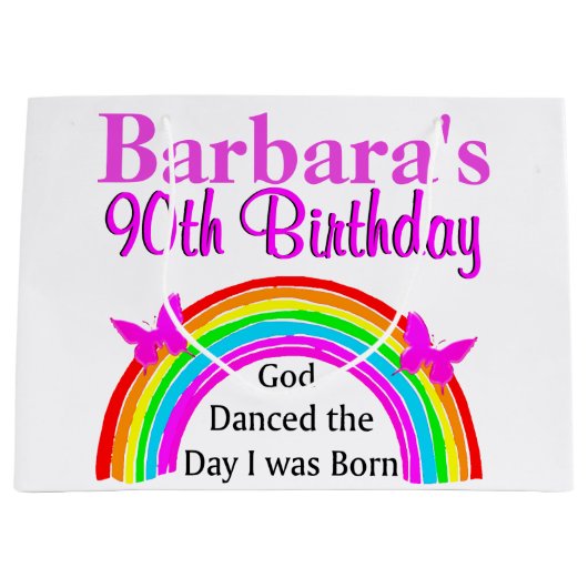 GEPERSONALISEERDE 90E VERJAARDAG CHRISTELIJKE TAS LARGE CADEAUTASJE (Voorkant)