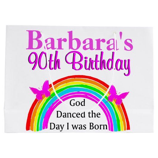  GEPERSONALISEERDE 90E VERJAARDAG CHRISTELIJKE TAS LARGE CADEAUTASJE (Achterkant)