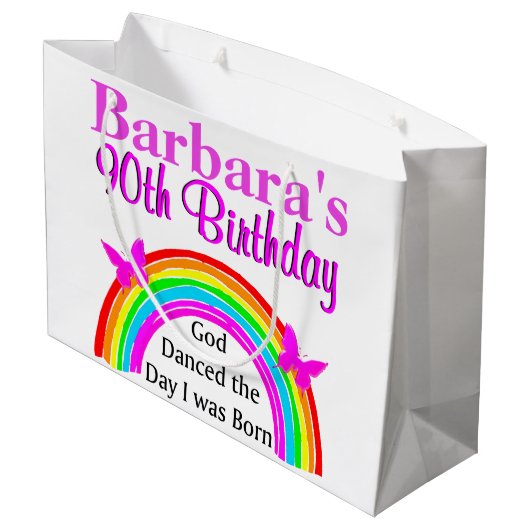  GEPERSONALISEERDE 90E VERJAARDAG CHRISTELIJKE TAS LARGE CADEAUTASJE (Achterkant Gekanteld)