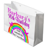 GEPERSONALISEERDE 90E VERJAARDAG CHRISTELIJKE TAS LARGE CADEAUTASJE (Voorkant Gekanteld)