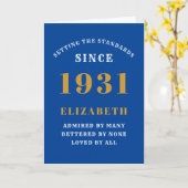 Gepersonaliseerde 90e verjaardag Geboren 1931 Blau Kaart (Gele Bloem)