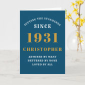 Gepersonaliseerde 90e verjaardag Geboren 1931Blauw Kaart (Gele Bloem)