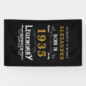 Gepersonaliseerde 90e Verjaardag Geboren 1935 Zwa Spandoek (Horizontaal)