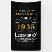 Gepersonaliseerde 90e Verjaardag Geboren 1935 Zwa Spandoek (Verticaal)