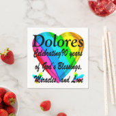 GEPERSONALISEERDE 90E VERJAARDAG LIEFDE HART SERVE SERVETTEN (Insitu)