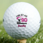 Gepersonaliseerde 90e verjaardag – Pink Fore-get L Golfballen
