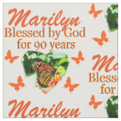 GEPERSONALISEERDE 90E VERJAARDAG VLINDER STOF (Close Up)