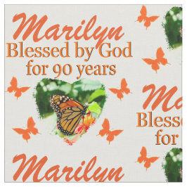 GEPERSONALISEERDE 90E VERJAARDAG VLINDER STOF