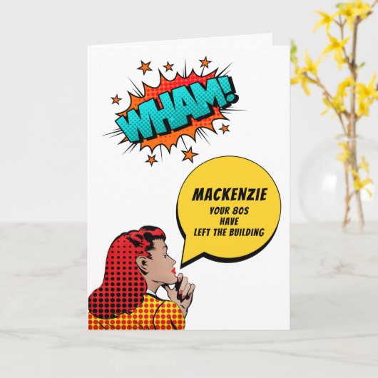 Gepersonaliseerde 90ste verjaardag  Comic Funny Kaart (Gele Bloem)