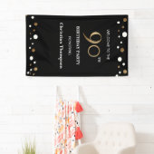 Gepersonaliseerde 90ste verjaardag Gouden confetti Spandoek (Insitu)