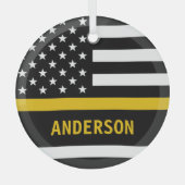 Gepersonaliseerde 911 Dispatcher Thin Gold Line US Glas Ornament (Voorkant)