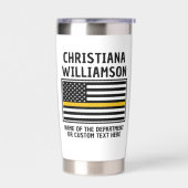 Gepersonaliseerde 911 Dispatcher vlag Dunne gouden Geïsoleerde Drinkbeker (Links)