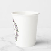 Gepersonaliseerde 95e Verjaardag Paarse Lila Bloem Papieren Bekers (Links)