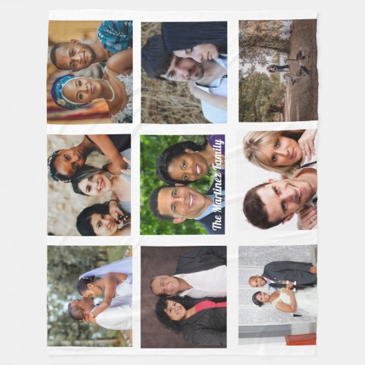 Gepersonaliseerde 9-Afbeelding fleece deken (Voorkant)