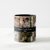 Gepersonaliseerde 9-foto beste papa ooit Vaderdag Tweekleurige Koffiemok (Center)