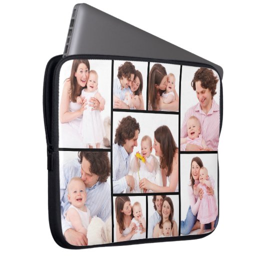 Gepersonaliseerde 9 Fotocollage Electronics Bag Laptop Sleeve (Voorkant Rechts)