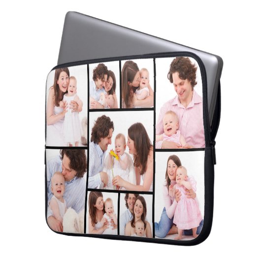 Gepersonaliseerde 9 Fotocollage Electronics Bag Laptop Sleeve (Voorkant Links)