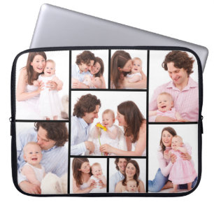 Gepersonaliseerde 9 Fotocollage Electronics Bag Laptop Sleeve