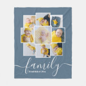 Gepersonaliseerde 9 fotocollage familie opgericht fleece deken (Voorkant)