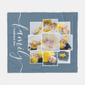 Gepersonaliseerde 9 fotocollage familie opgericht fleece deken (Voorkant (Horizontaal))