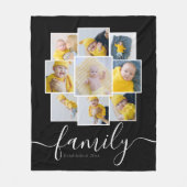 Gepersonaliseerde 9 fotocollage familie opgericht fleece deken (Voorkant)