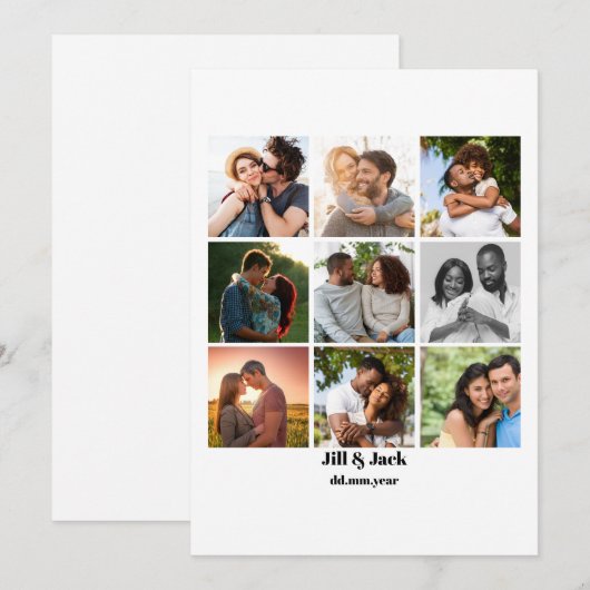 Gepersonaliseerde 9 Photo Collage Sjabloon voor ko (Voorkant / Achterkant)