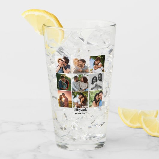 Gepersonaliseerde 9 Photo Collage Sjabloon voor ko Glas (Voorkant ijs)