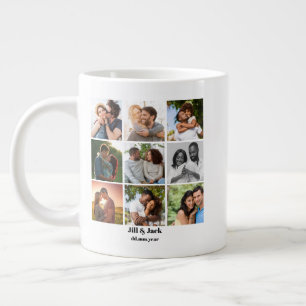 Gepersonaliseerde 9 Photo Collage Sjabloon voor ko Grote Koffiekop
