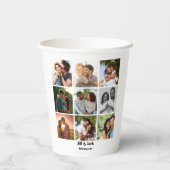 Gepersonaliseerde 9 Photo Collage Sjabloon voor ko Papieren Bekers (Achterkant)