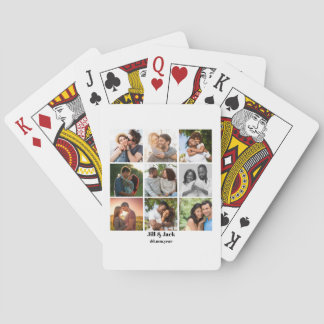 Gepersonaliseerde 9 Photo Collage Sjabloon voor ko Pokerkaarten