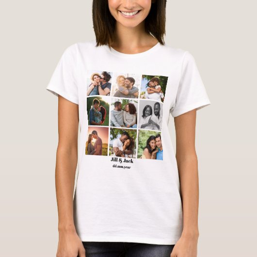 Gepersonaliseerde 9 Photo Collage Sjabloon voor ko T-shirt (Voorkant)