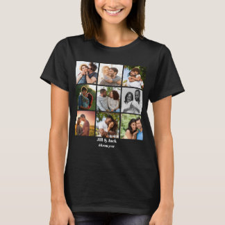 Gepersonaliseerde 9 Photo Collage Sjabloon voor ko T-shirt