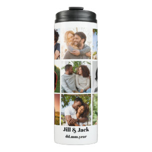Gepersonaliseerde 9 Photo Collage Sjabloon voor ko Thermosbeker