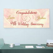 Gepersonaliseerde 9de Bruiloft Jubileum Banner (Beurs)