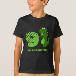Gepersonaliseerde 9e verjaardag Dinosaur T-shirt
