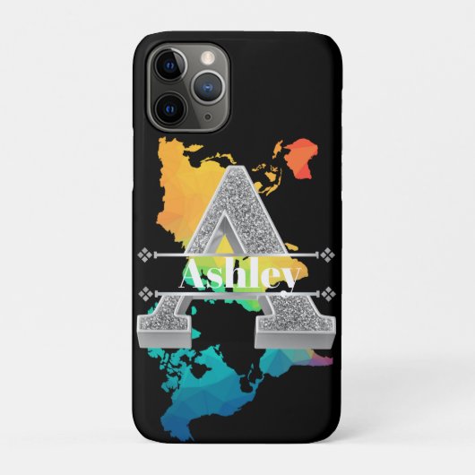 Gepersonaliseerde A Initiaal Silver Monogram Jouw Case-Mate iPhone Case (Achterkant)