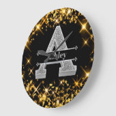 Gepersonaliseerde A Initiaal Silver Monogram Jouw  Grote Klok (Hoek)