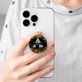 Gepersonaliseerde A Initiaal Silver Monogram Jouw PopSocket